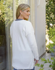 Just Cruizin : Wren Cotton Boyfriend Cardigan - Linen Black