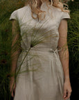 Pure Linen Cap Sleeve Dress | Natural