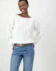 Just Cruizin : Avery Cotton Cable Knit - Linen