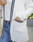 Just Cruizin : Wren Cotton Boyfriend Cardigan - Linen Black