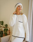 Just Cruizin : Jesse Cotton Roundneck Knit - Linen + Black Tipping