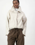 Just Cruizin : Riley Wool Blend Bomber Jacket - Oatmeal