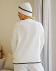 Just Cruizin : Jesse Cotton Roundneck Knit - Linen + Black Tipping