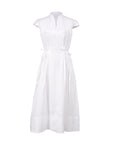 Pure Linen Cap Sleeve Dress | White