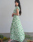 Differently: Maxi petal wrap dress – Green Arabesque