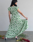Differently: Maxi petal wrap dress – Green Arabesque