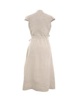 Pure Linen Cap Sleeve Dress | Natural