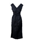 Linen V-Neck Dress | Black