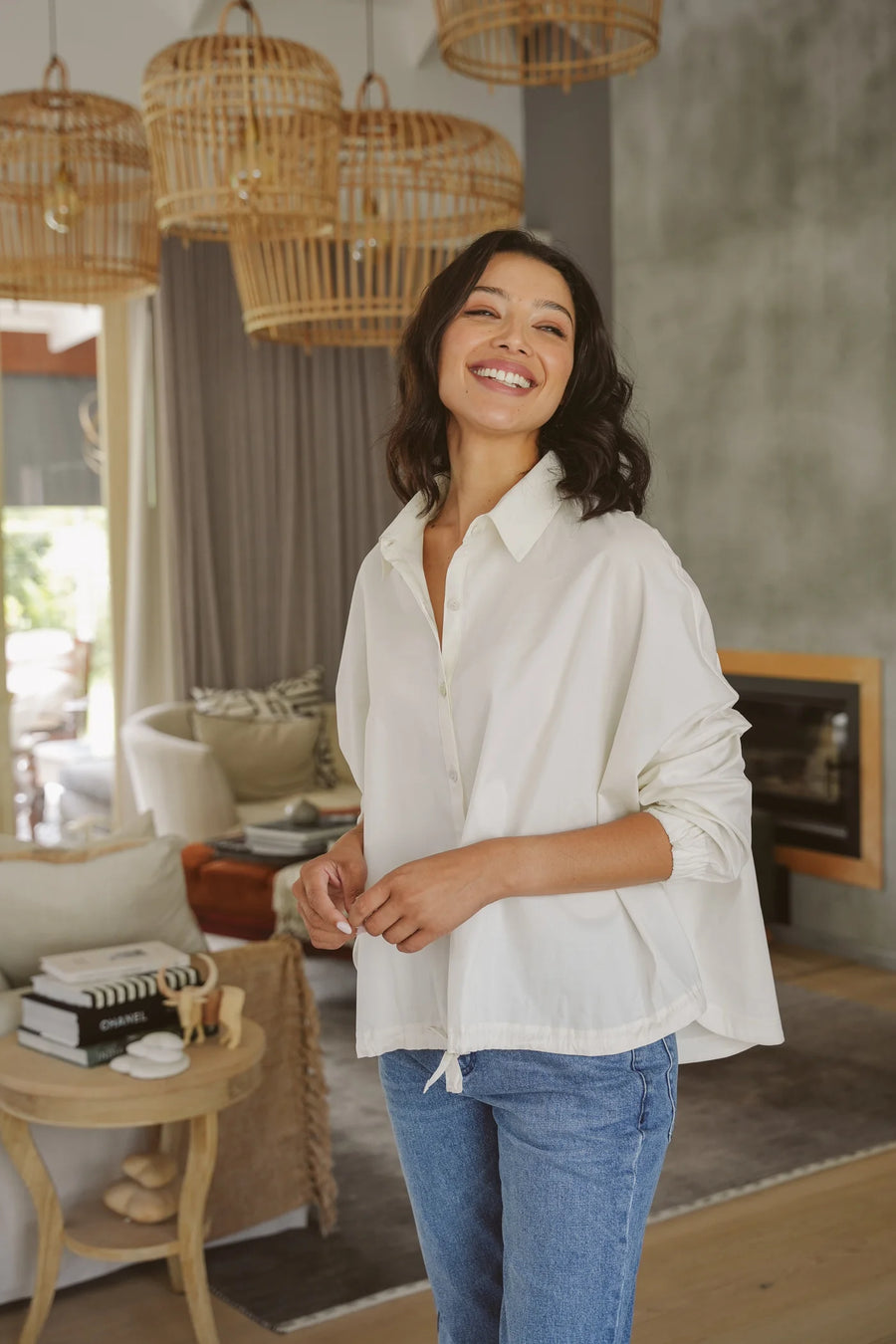 Just Cruizin : Marion Poplin Elasticated Shirt