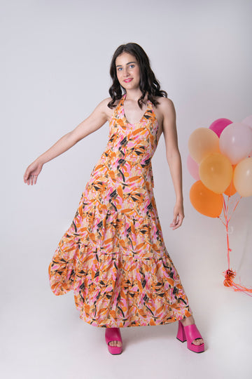 Differently: Dancing Queen Halter Dress - Abstract