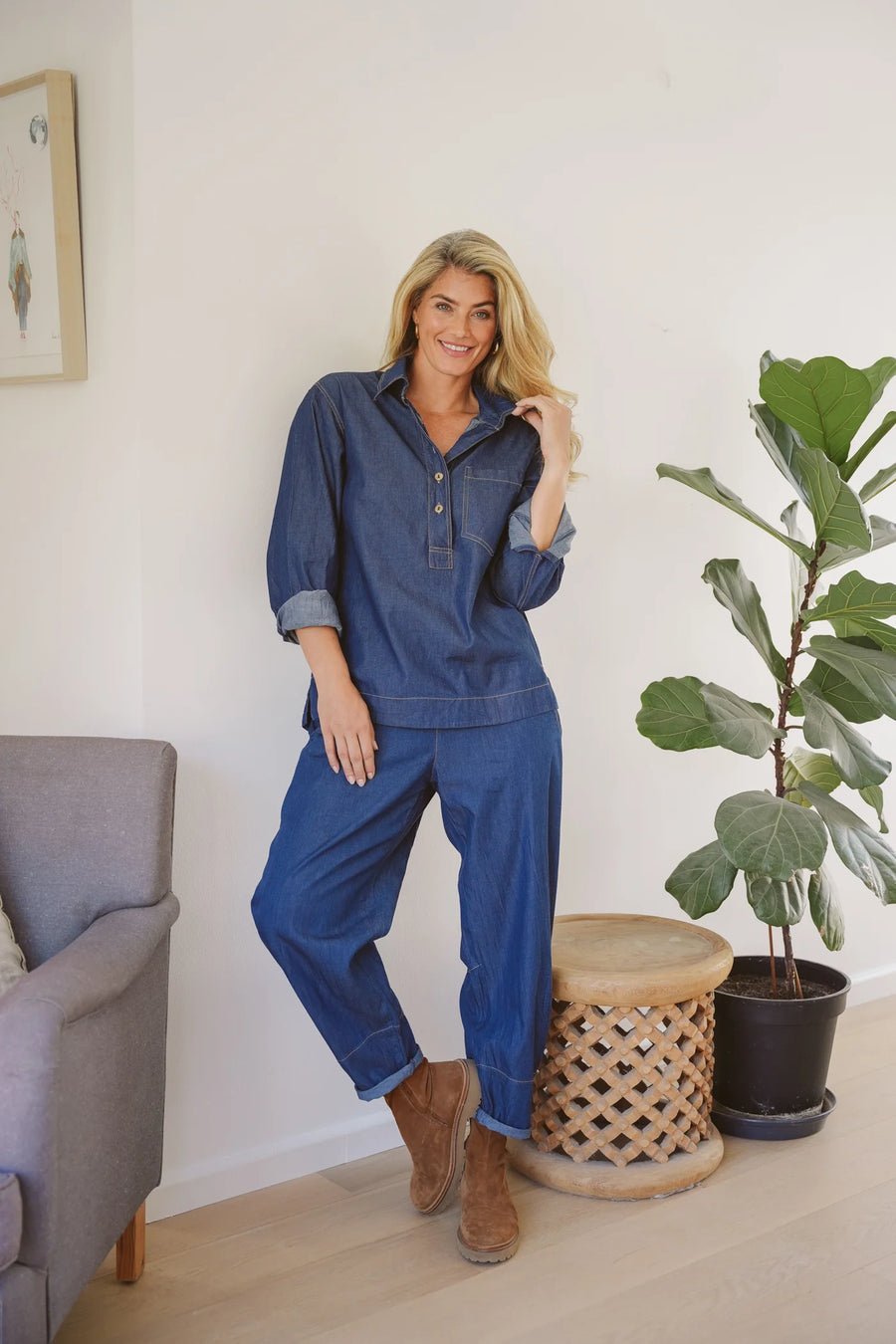 Just Cruizin : Jo Barrel Pants - Denim