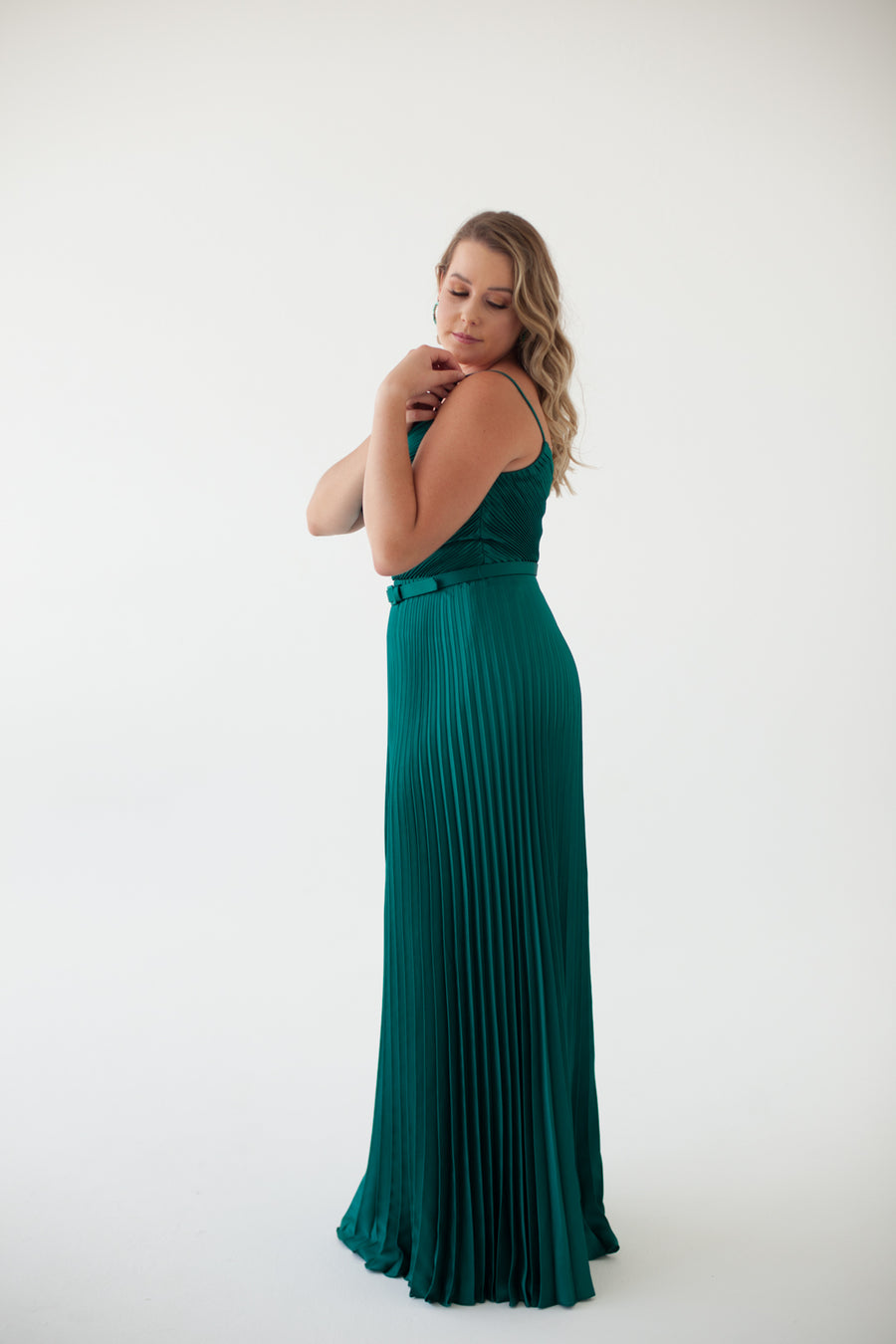 Cfisticated Dress Rental : The Emerald Pleated Dress