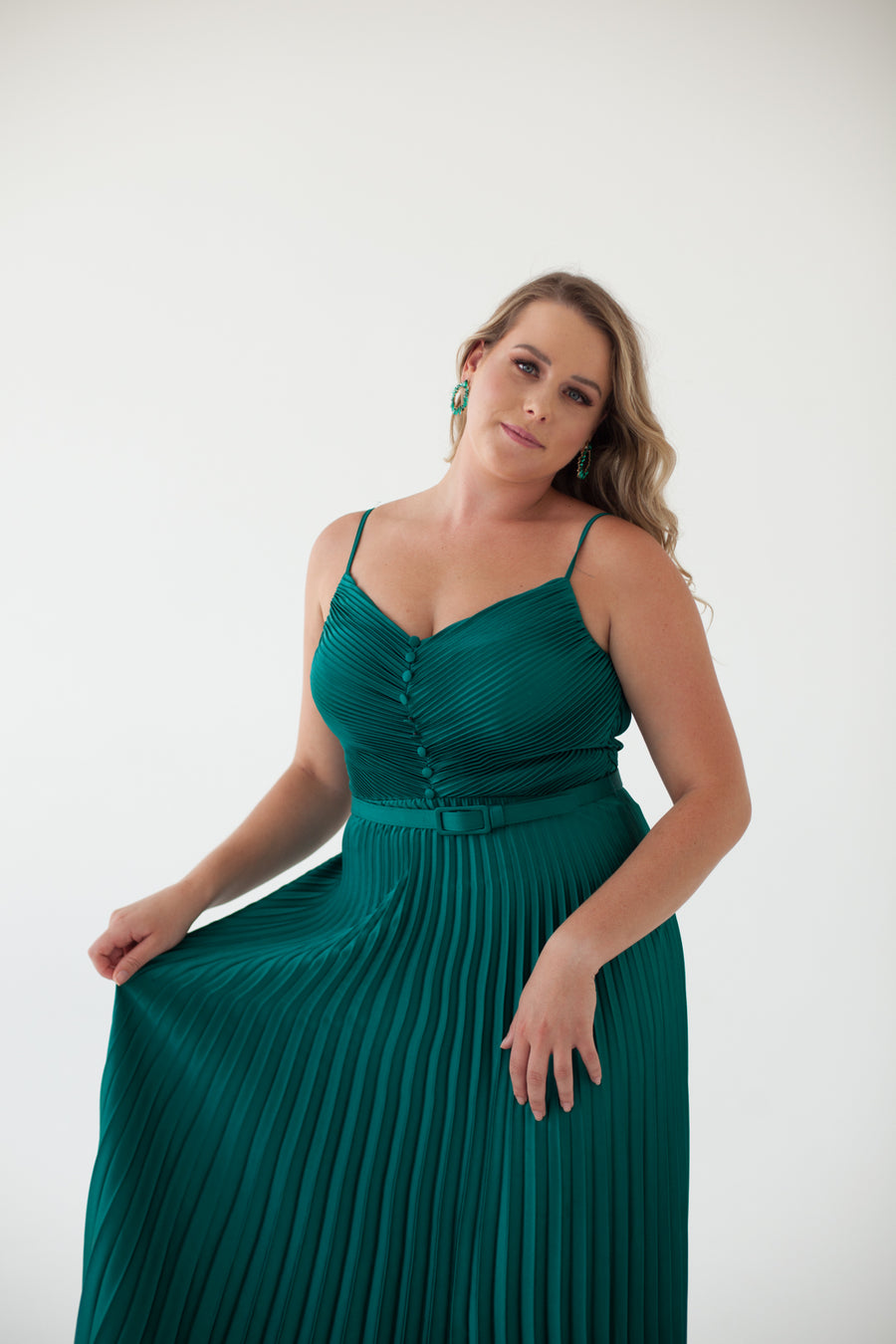 Cfisticated Dress Rental : The Emerald Pleated Dress