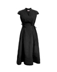 Pure Linen Cap Sleeve Dress | Black