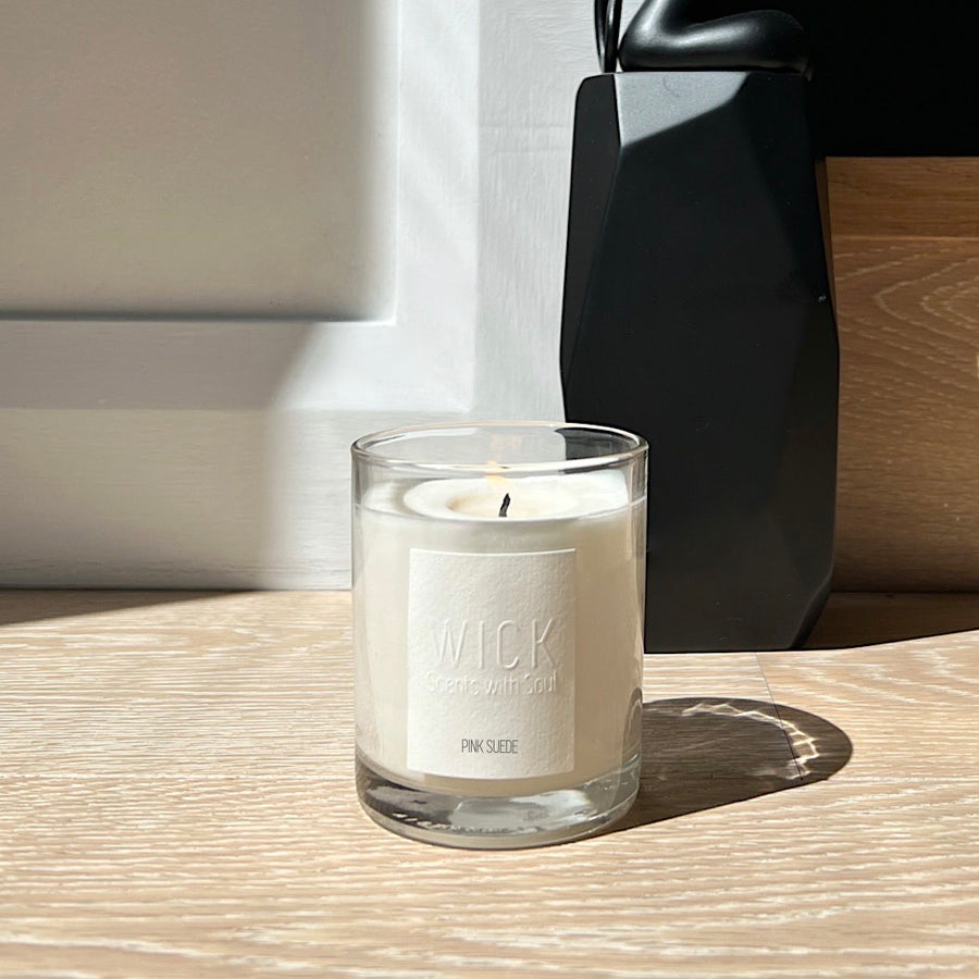 Wick: Classic Glass Candle & Coaster Set