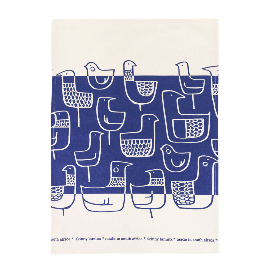 Skinny LaMinx - Tea towel: Eep! Inky Blue