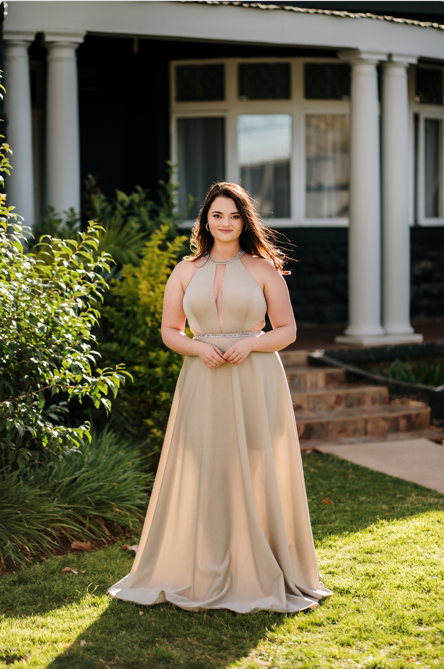 Cfisticated Dress Rental : The Beige Sparkle